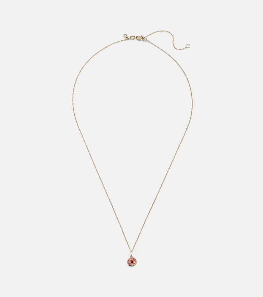Collar Evil Eye de oro de 14 ct y diamantes
