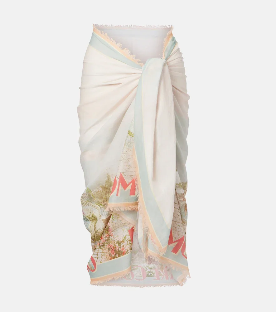 Como printed silk scarf