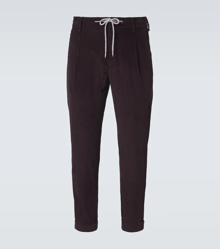 Cotton and cashmere corduroy slim pants