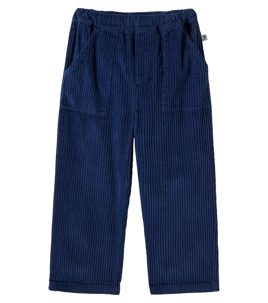 Cotton corduroy wide-leg pants
