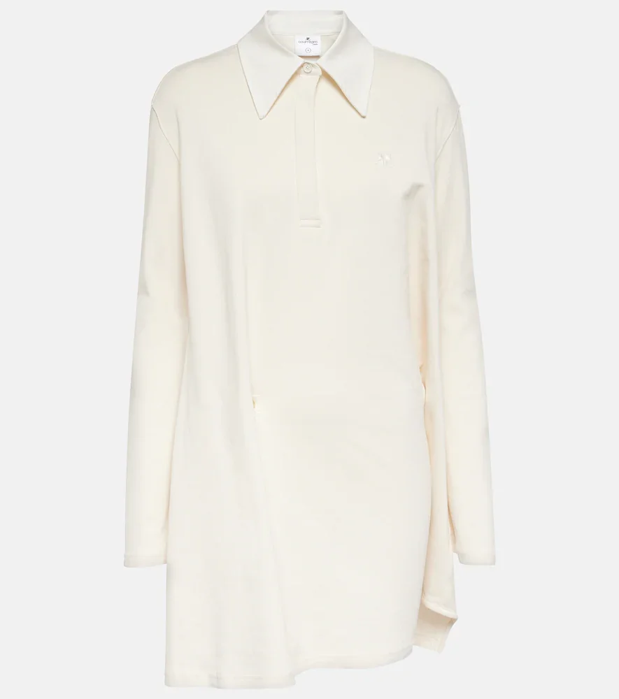 Courrèges Robe asymétrique en coton mélangé
