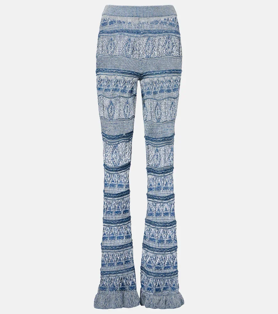 Crochet cotton flared pants