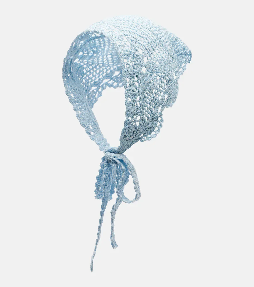 Crochet cotton head scarf