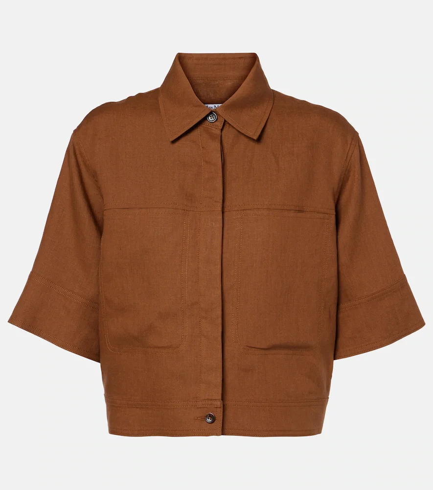 Cropped linen shirt