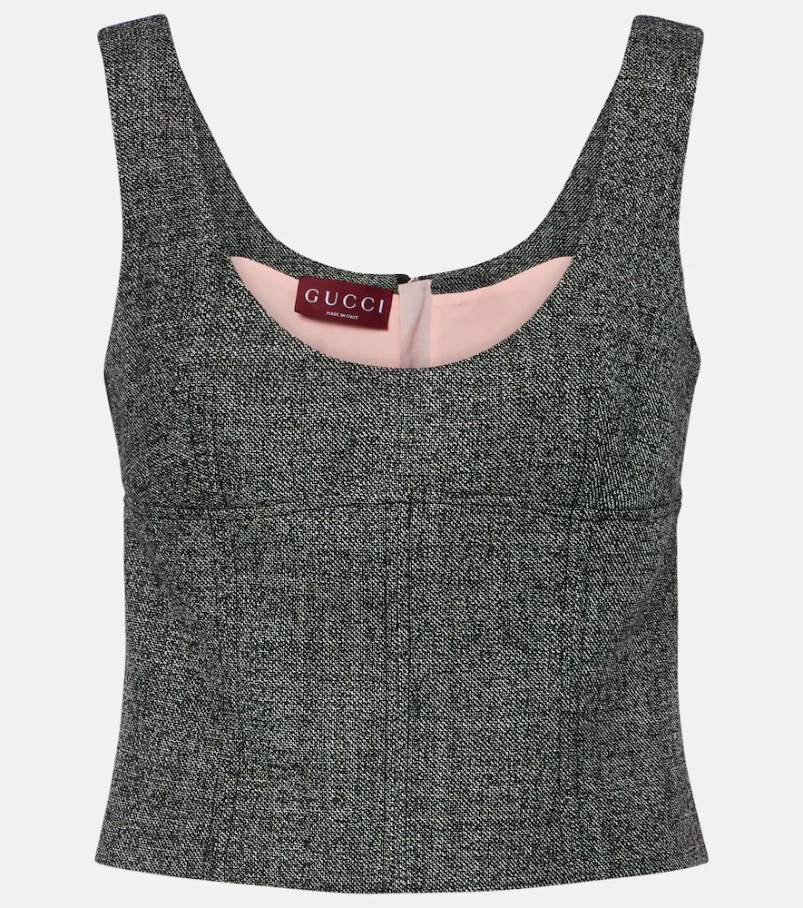 Cropped wool tank top