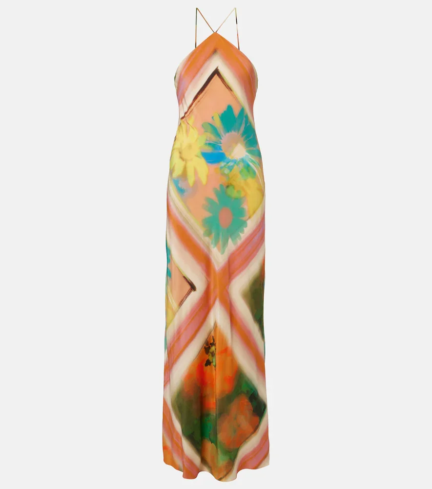 Cubism floral maxi dress