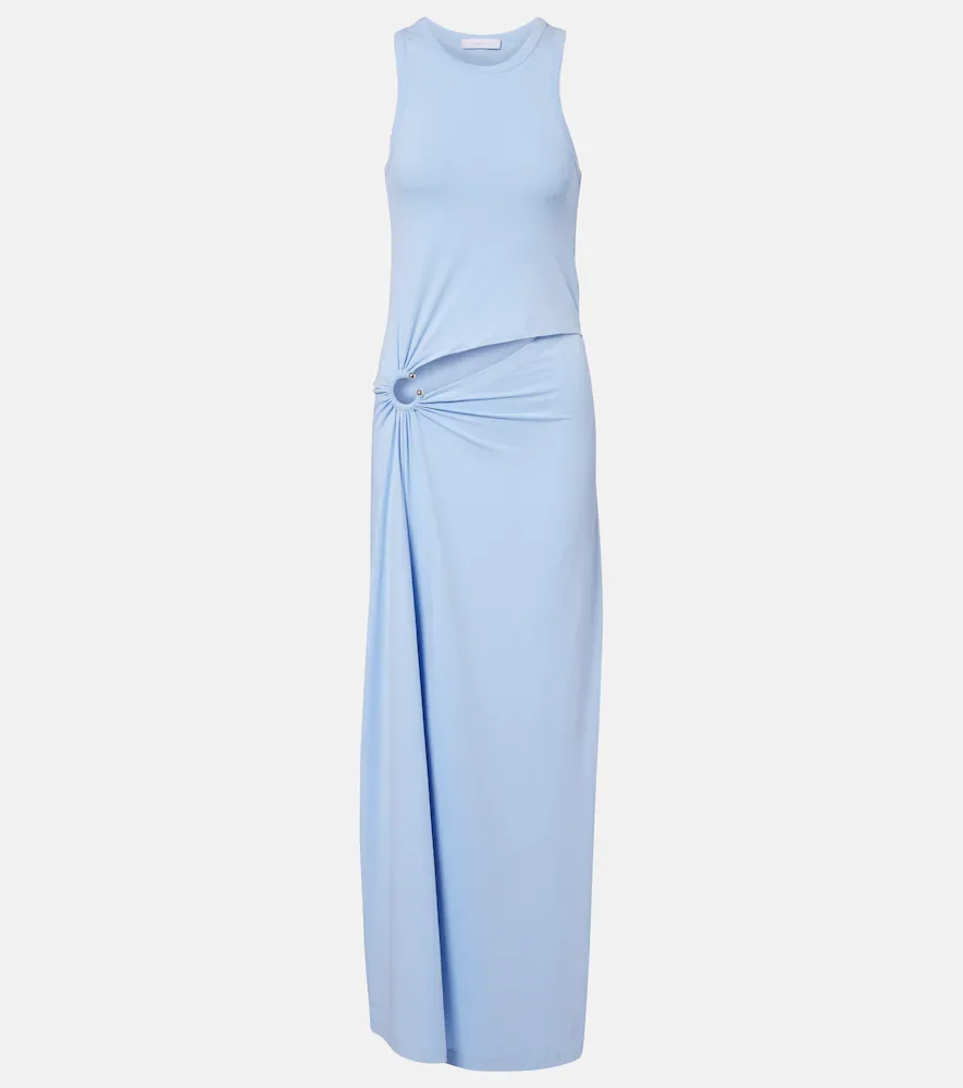 Cutout cotton-blend maxi dress