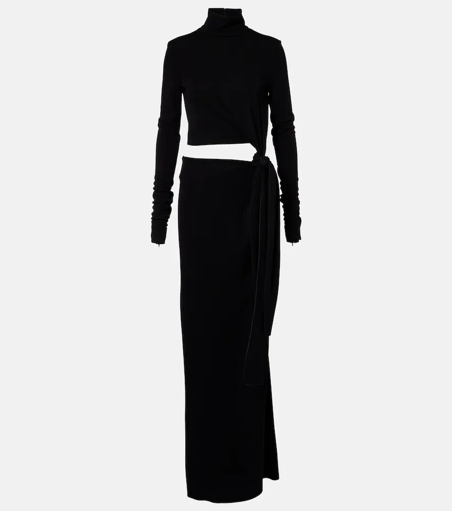 Cutout jersey maxi dress