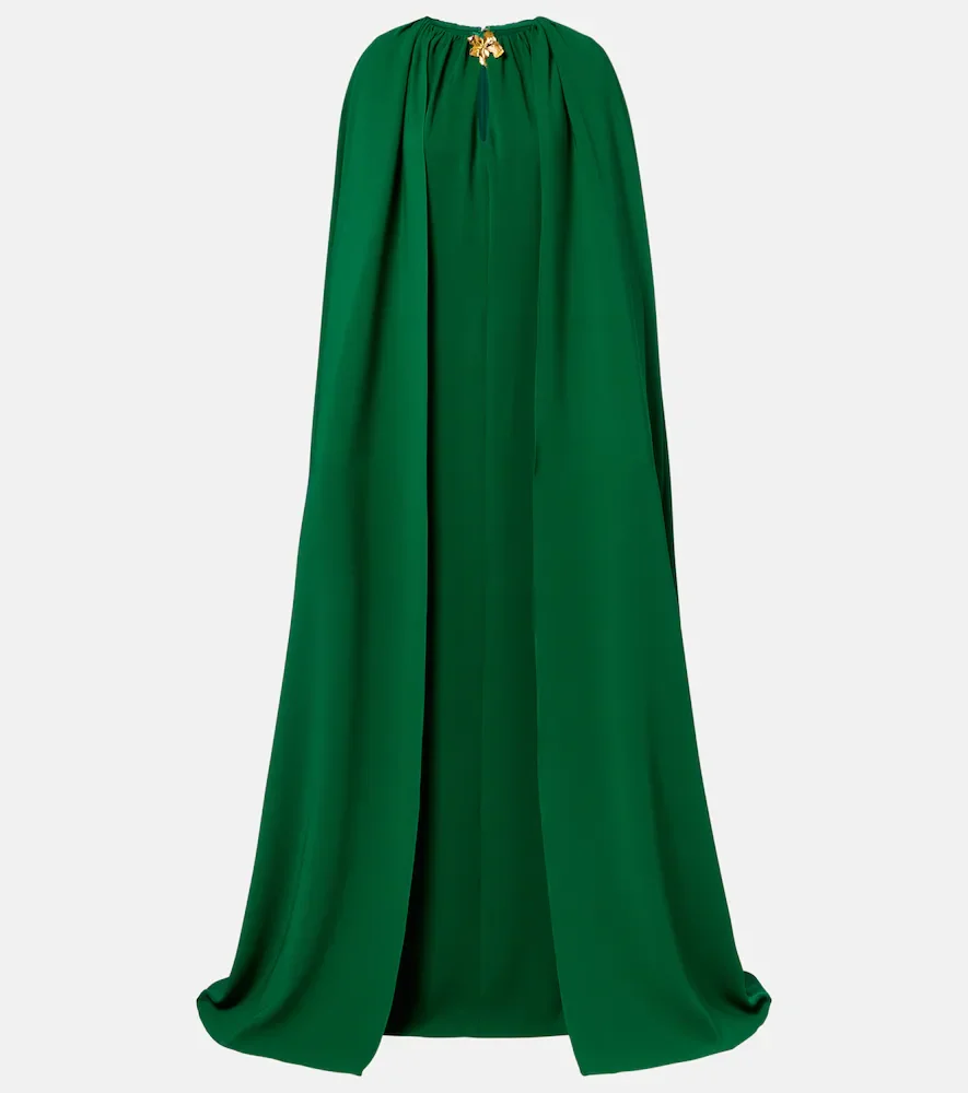 Cyclamen silk-blend georgette kaftan