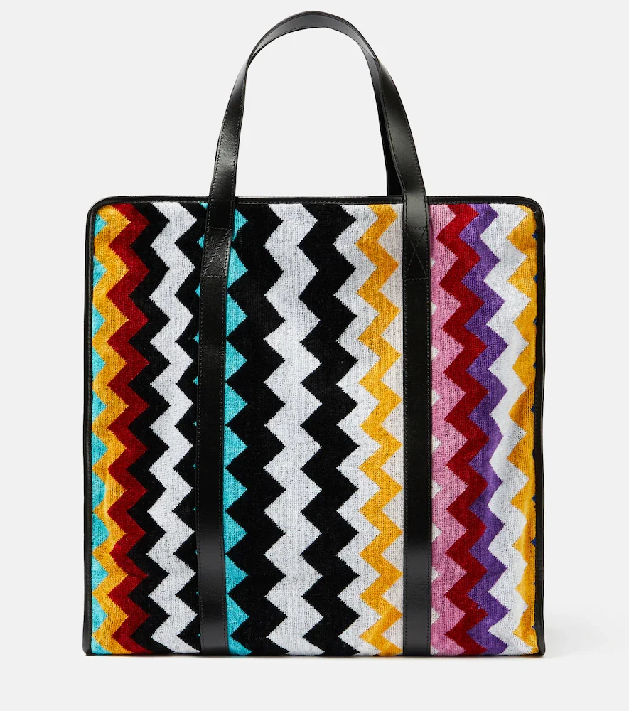 Cyrus ZigZag leather-trimmed tote bag