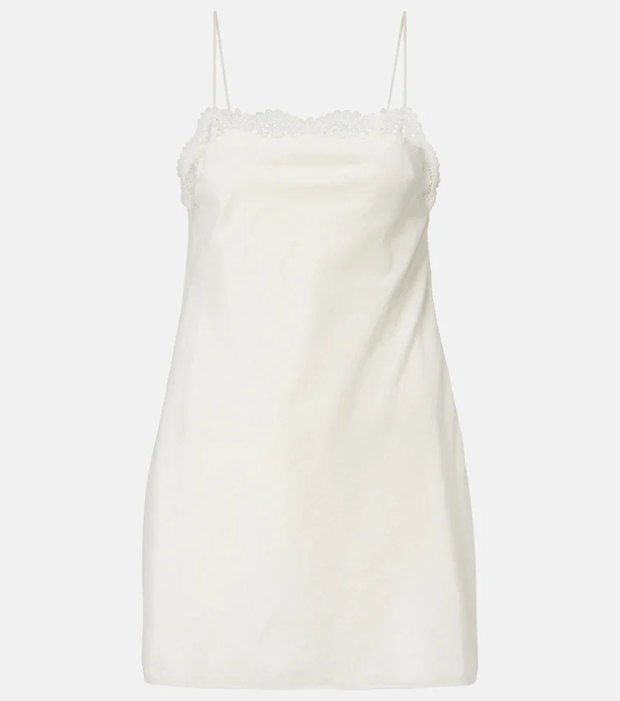 Darya embroidered cotton and silk minidress