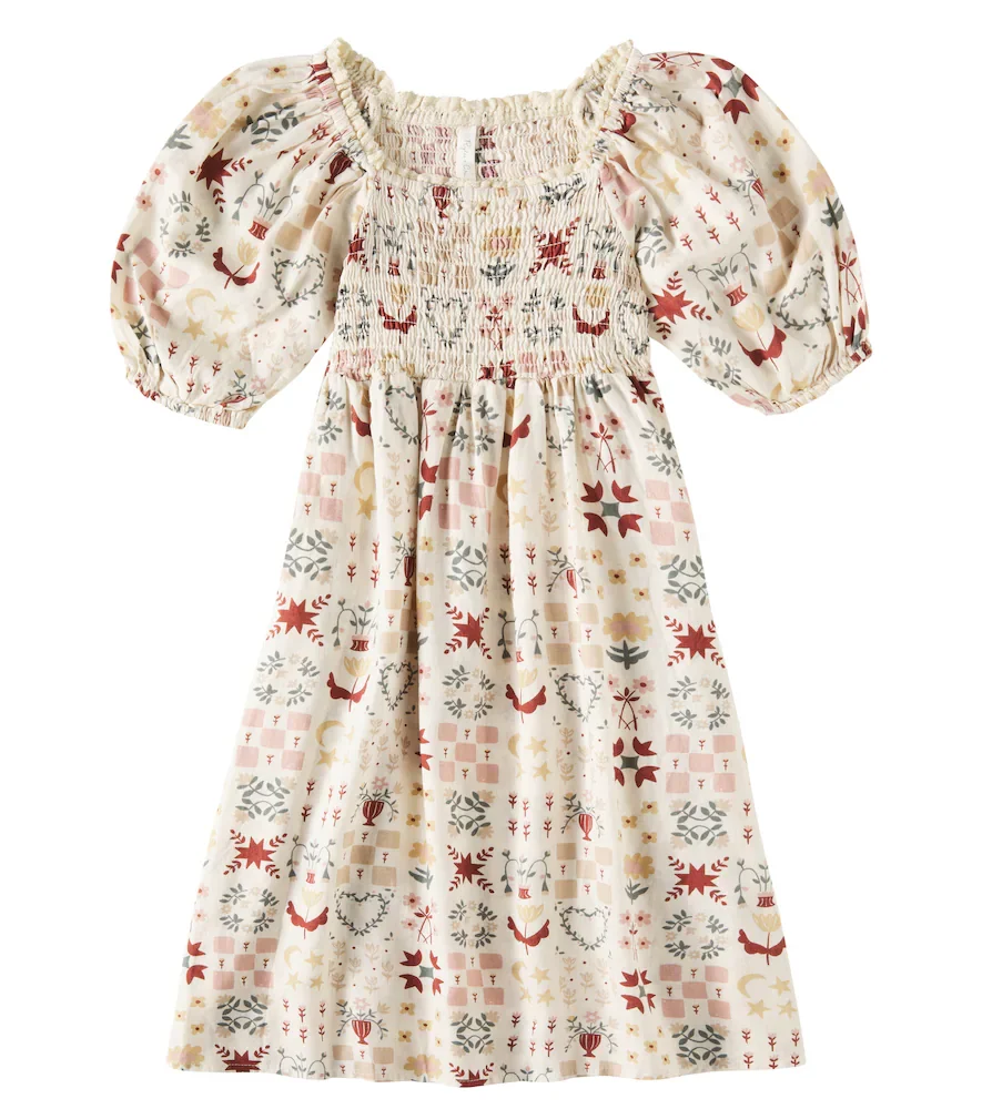 Della balloon-sleeve linen-blend dress