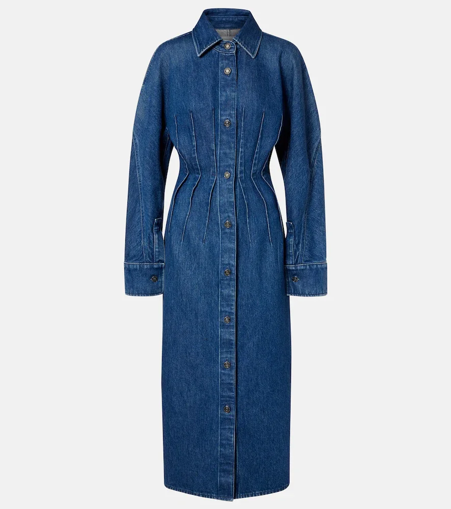 Denim midi dress
