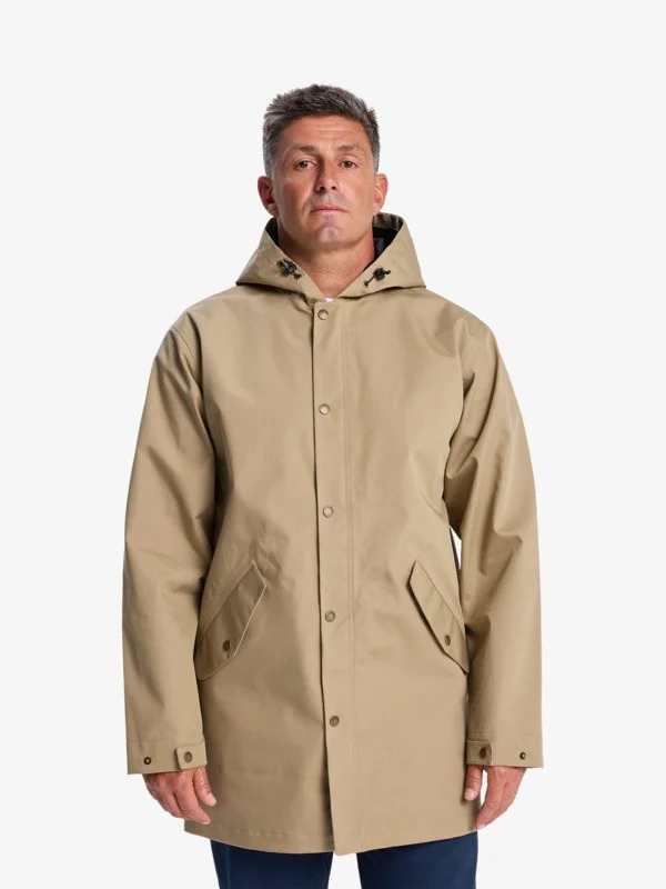 Diamond Rain - Men Beige Waterproof Hooded Jacket