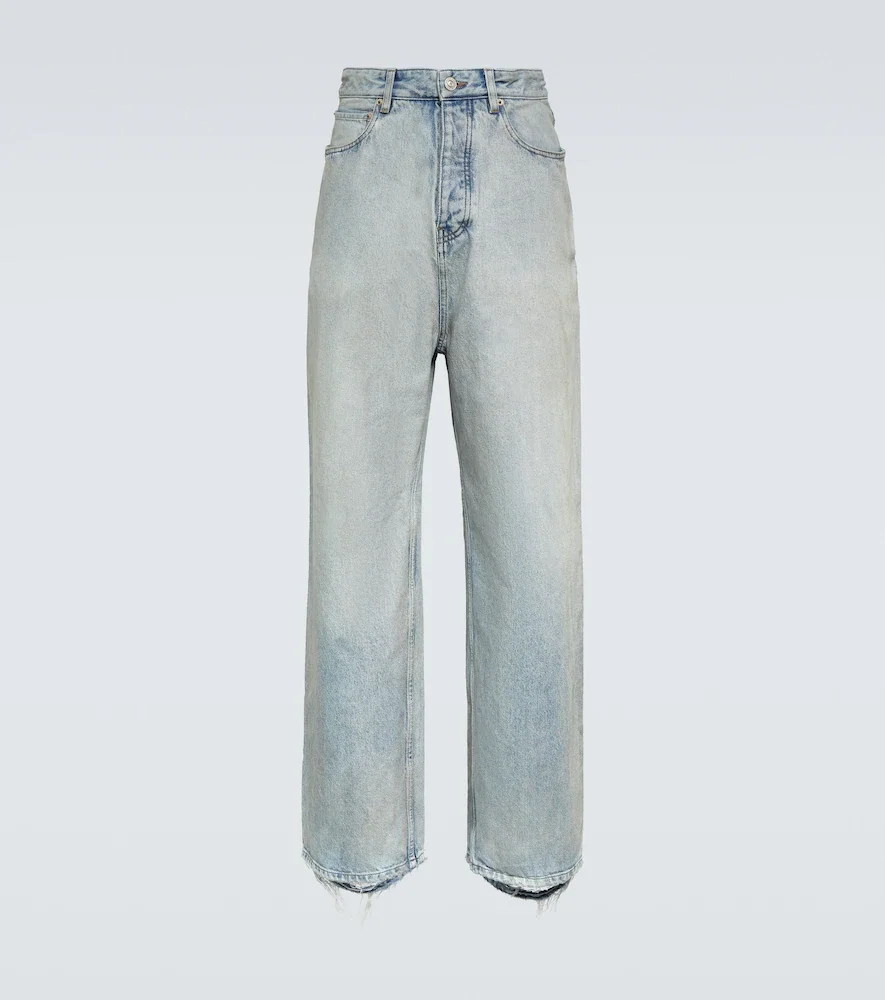 Distressed wide-leg jeans