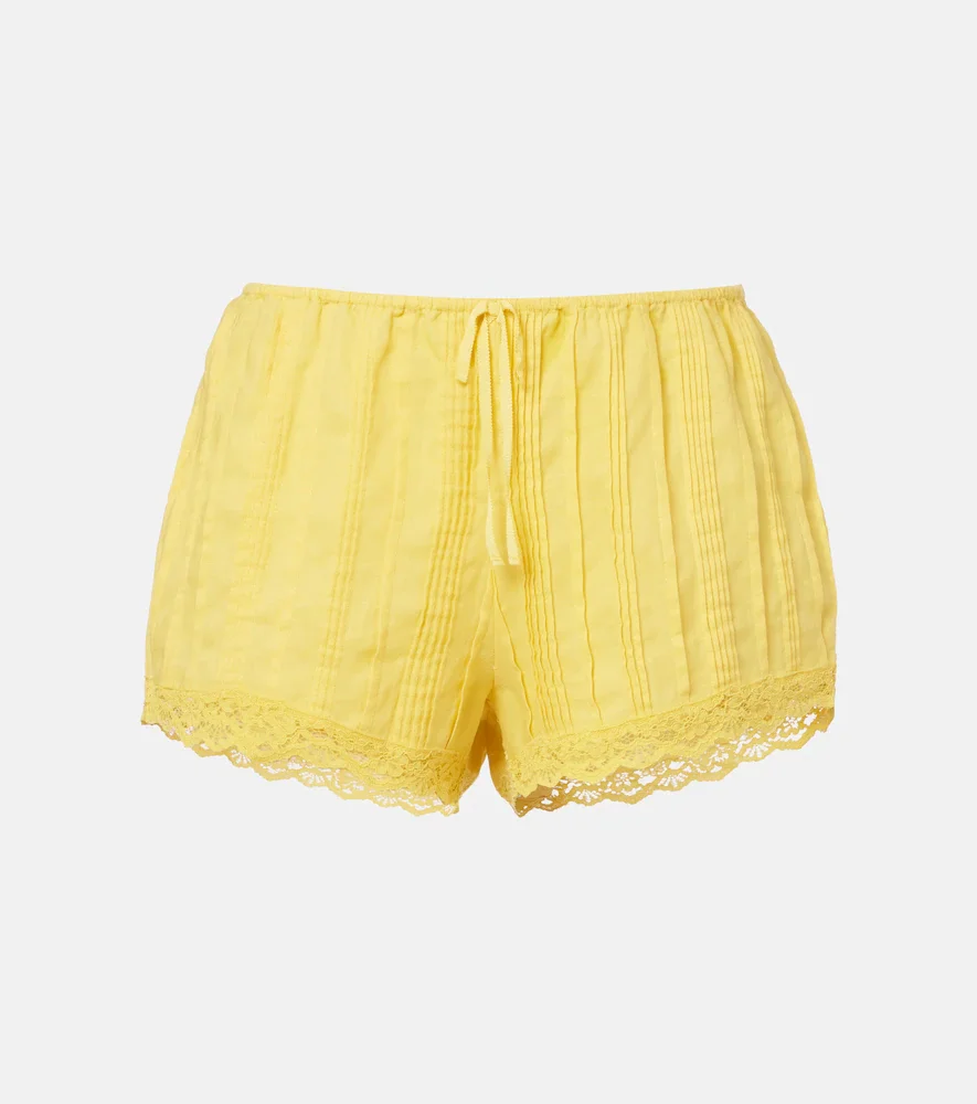 Dôen Leda lace-trimmed shorts