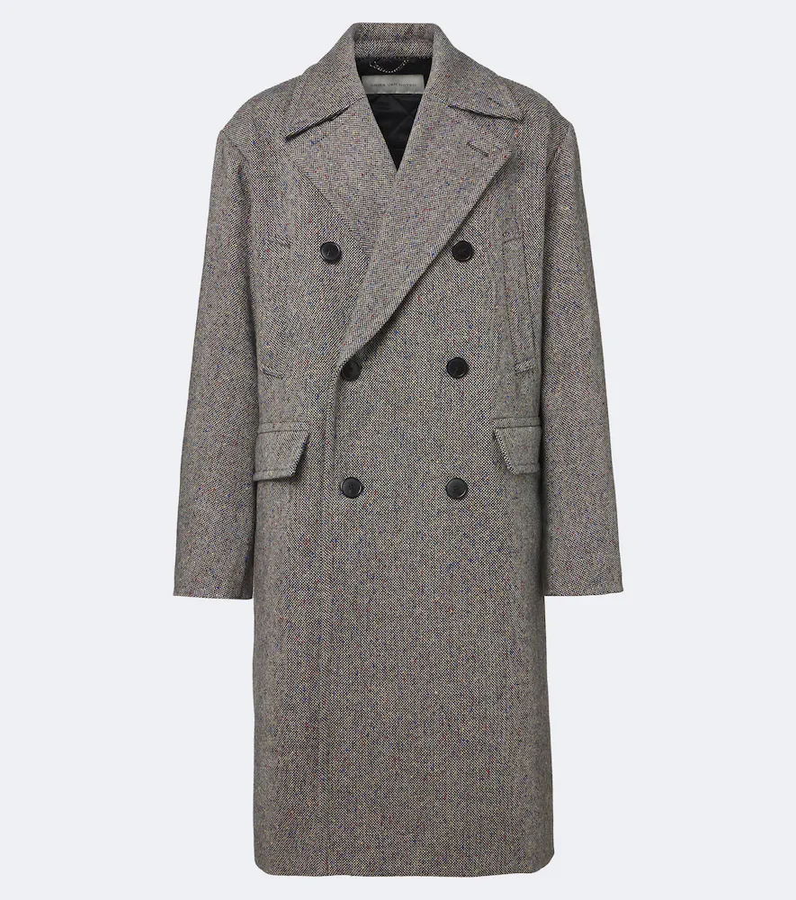 Double-breasted wool coat