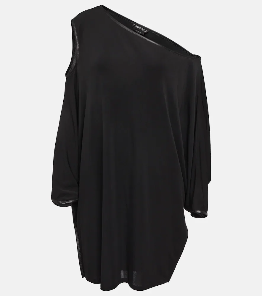 Draped crêpe jersey minidress