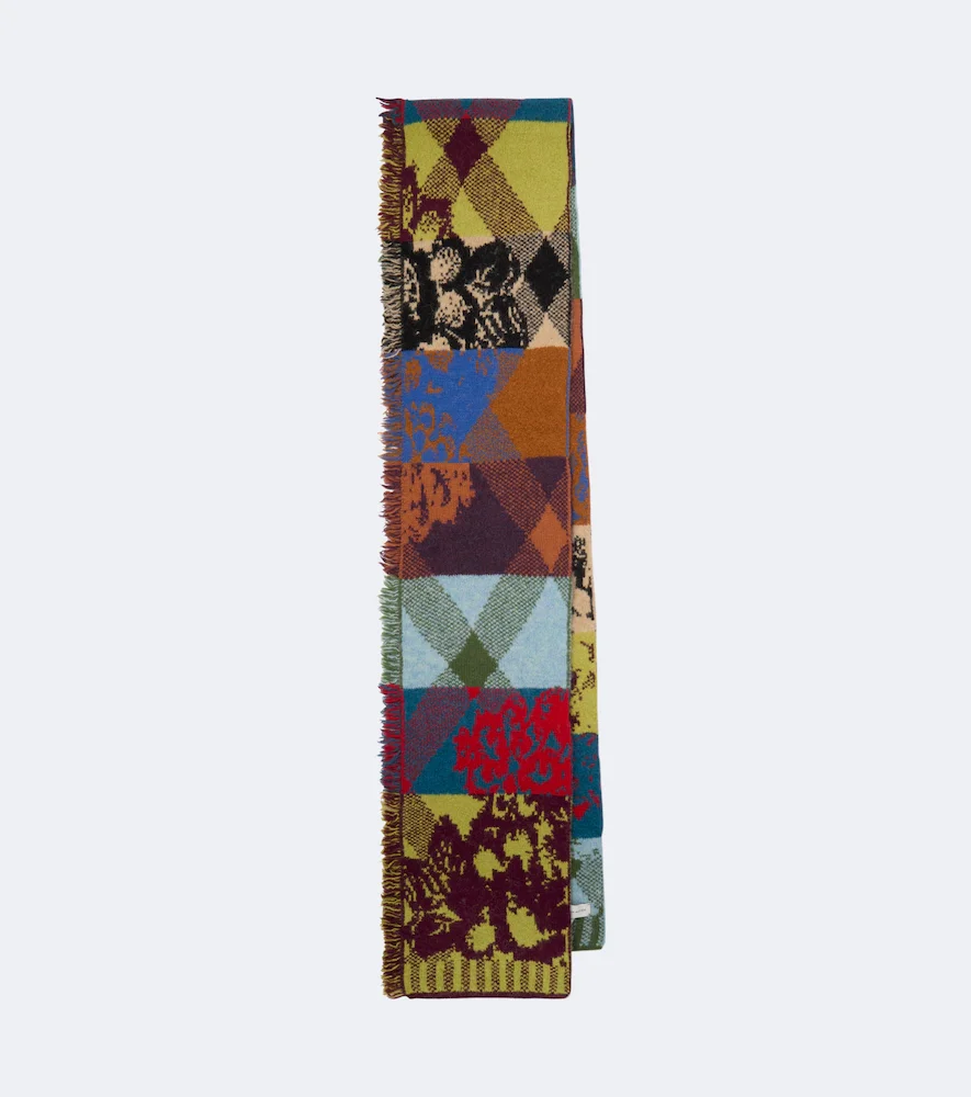 Écharpe en laine mélangée à motif jacquard