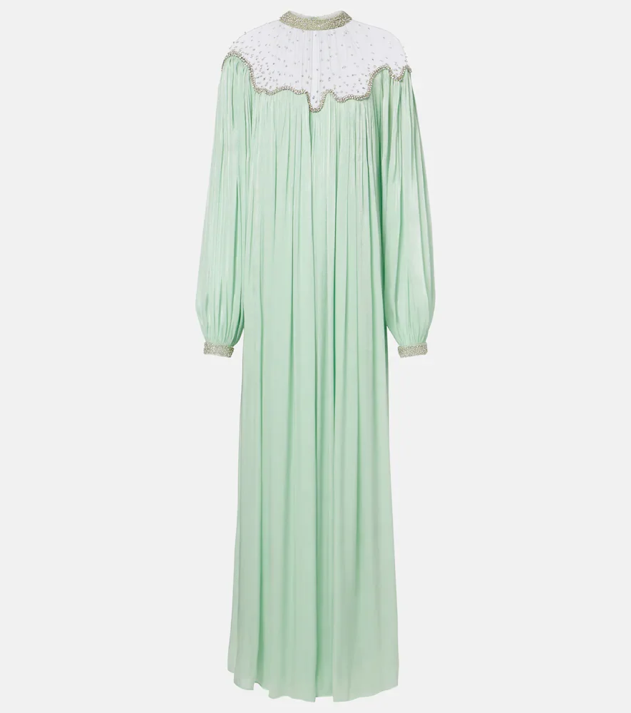 Elline embellished pleated gown