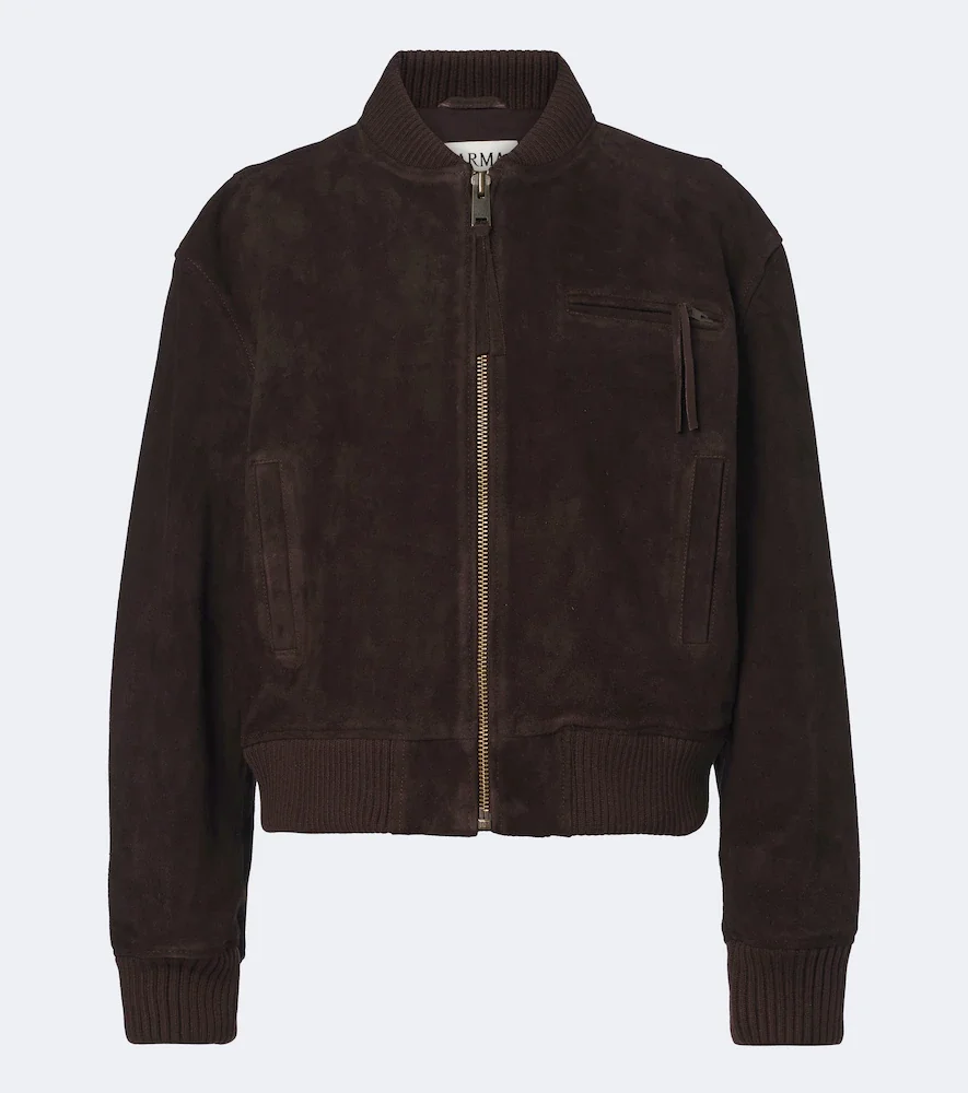 Elysia suede bomber jacket