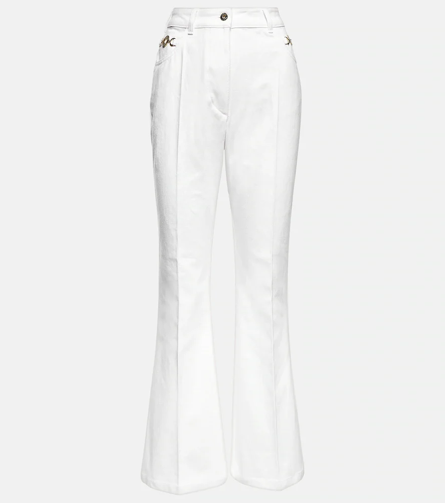 Embellished high-rise flared jeans