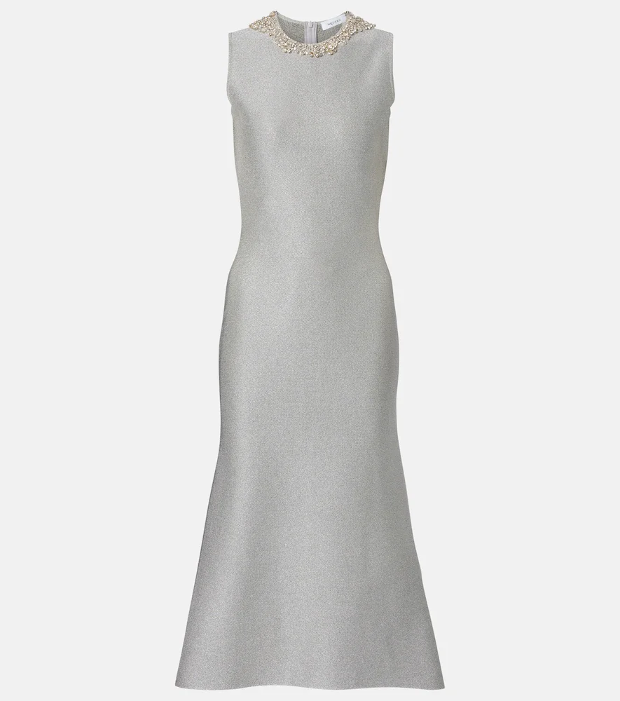Embellished lamà cocktail dress