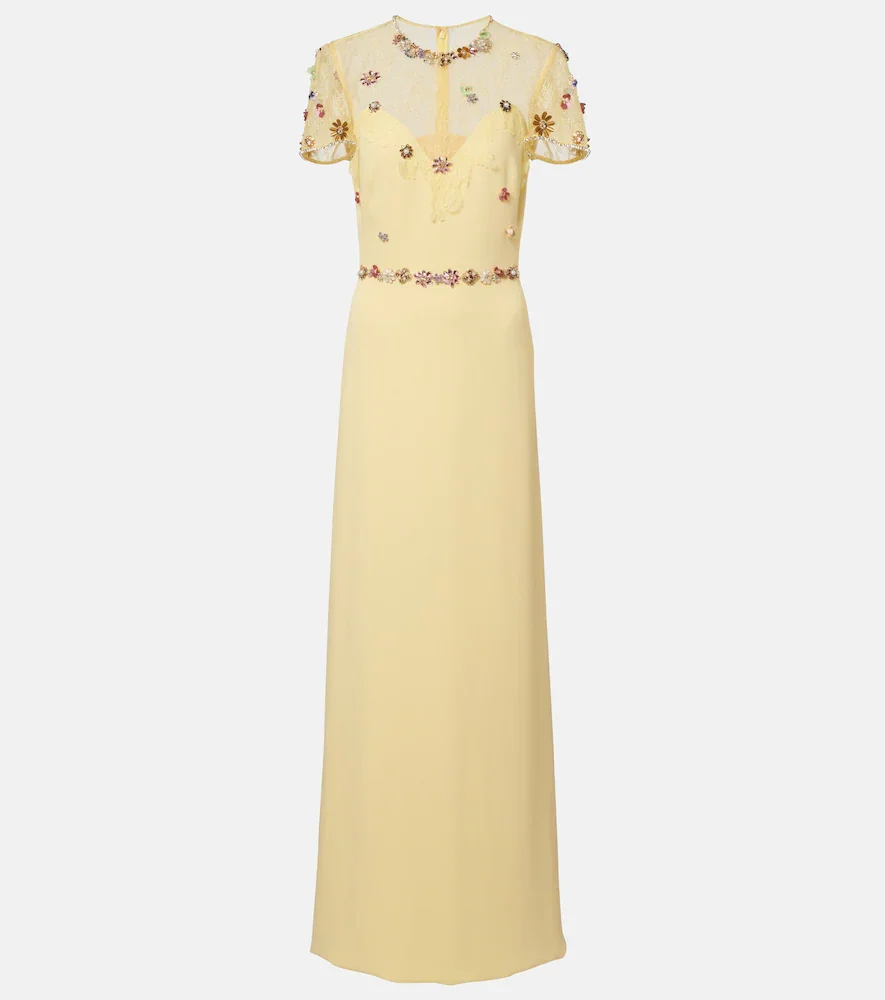 Embellished sequined crÃªpe gown