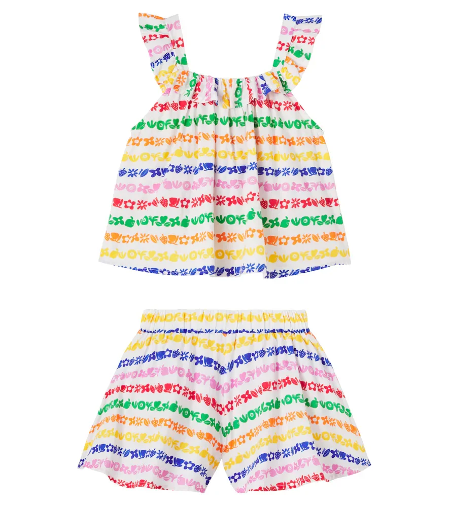 Fábula Ensemble top et short rayé imprimé en coton