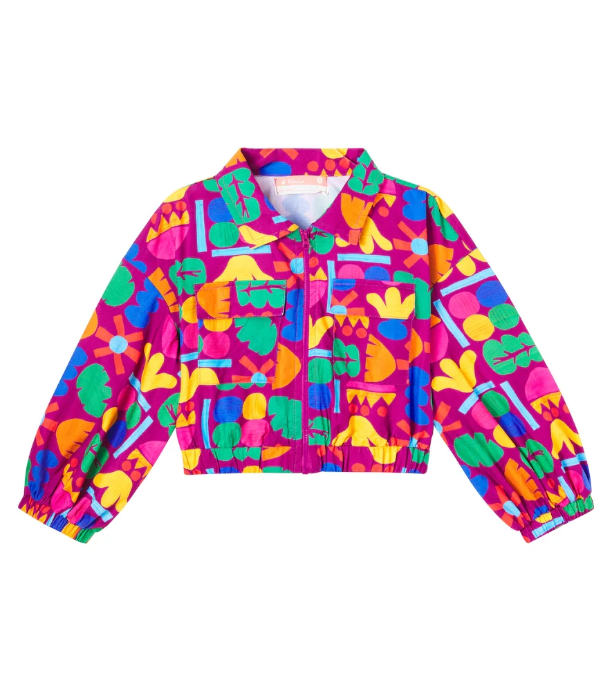 FÃbula Mais Flores printed cotton jacket