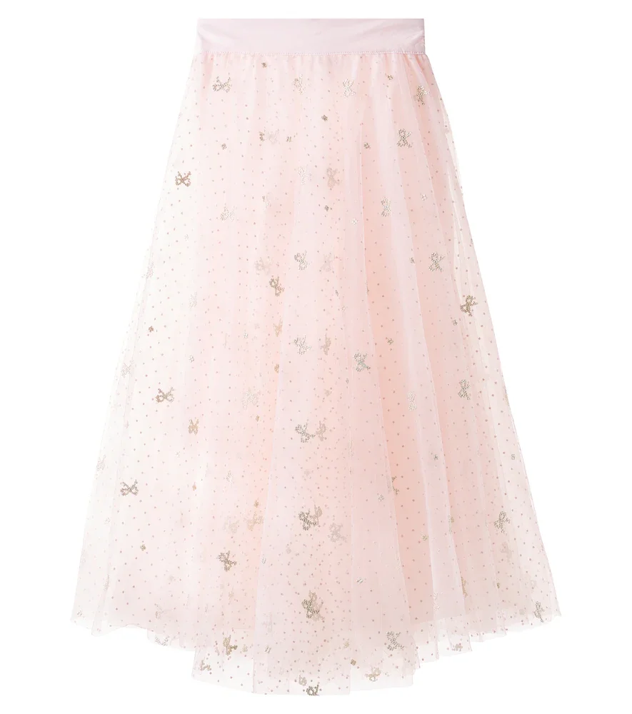 Falda de tul floral