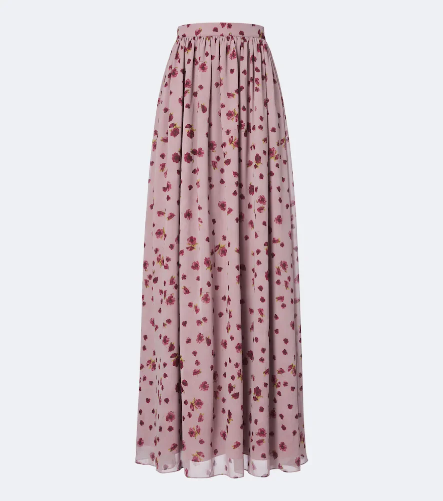 Falda larga Morgaine de gasa floral