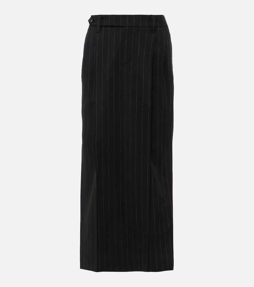 Falda midi de lana y algodón