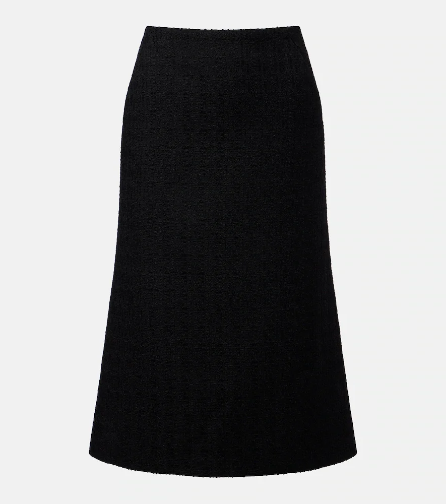 Falda midi de lana y mohair