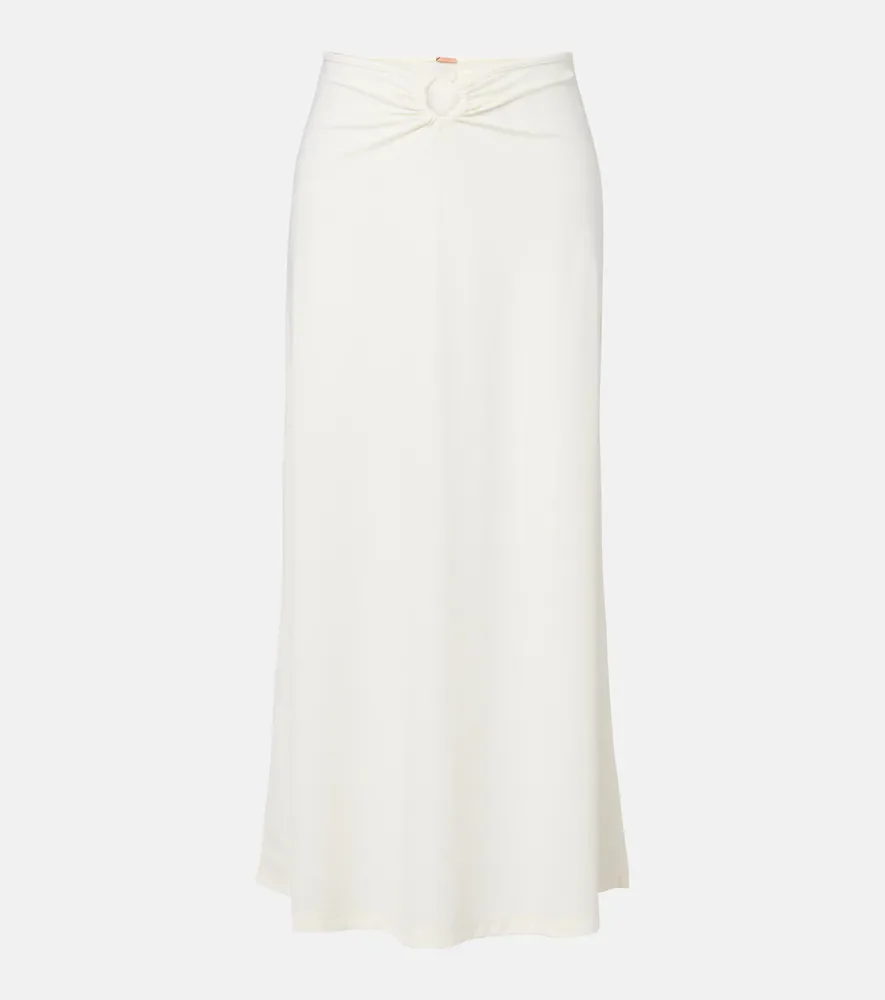 Falda midi fruncida