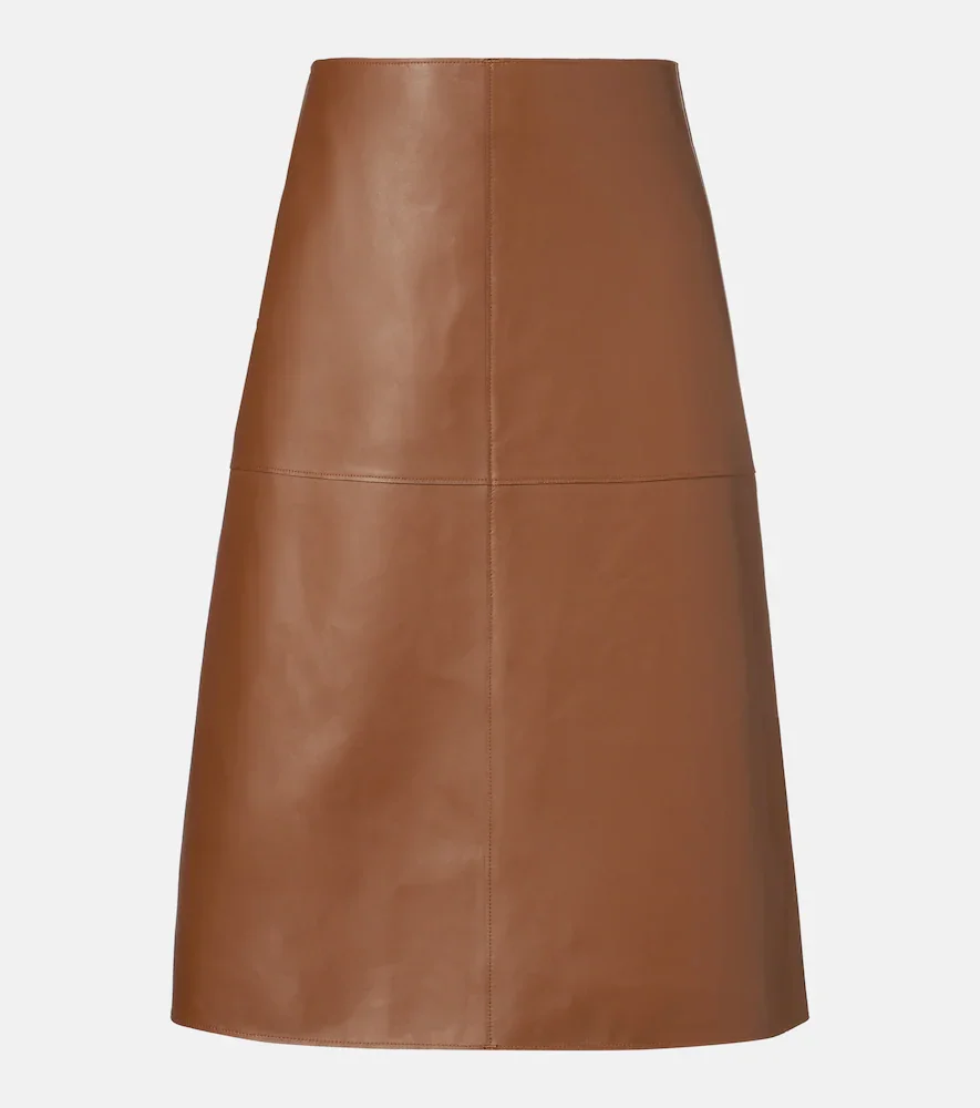 Falda midi Niven de piel
