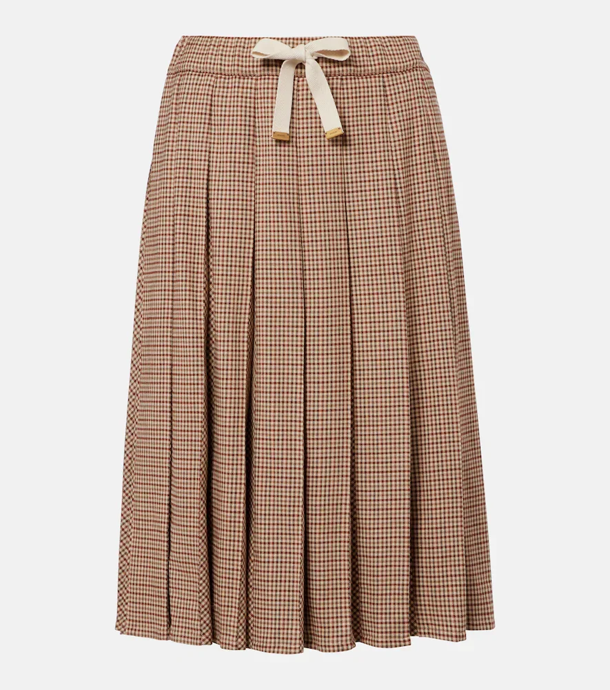 Falda midi plisada a cuadros