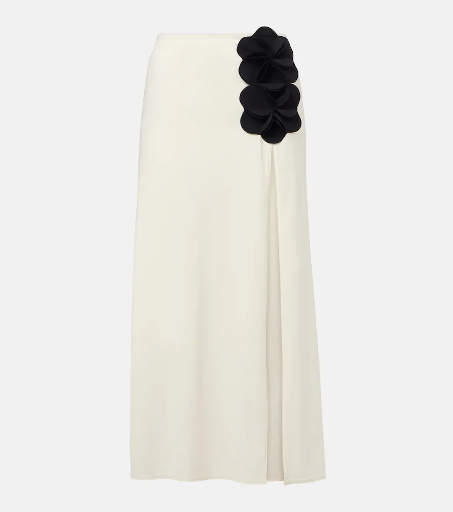 Falda midi Tess con aplique floral