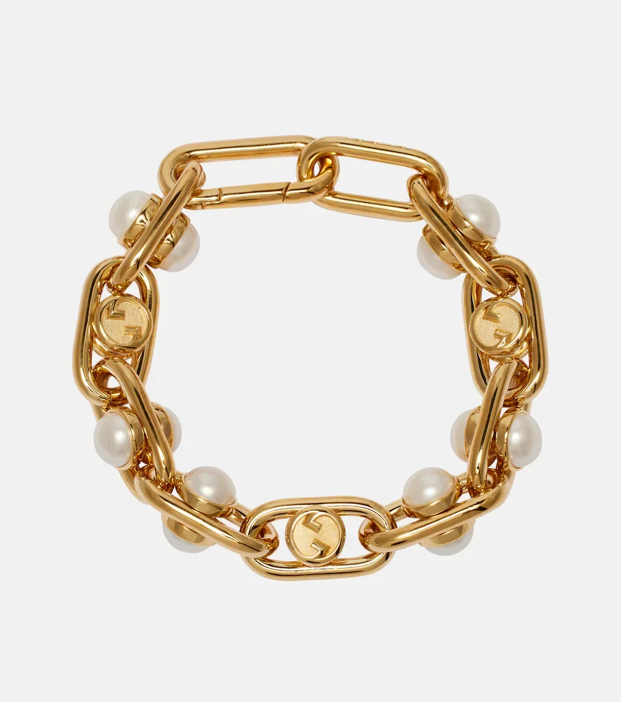 Faux pearl chain bracelet