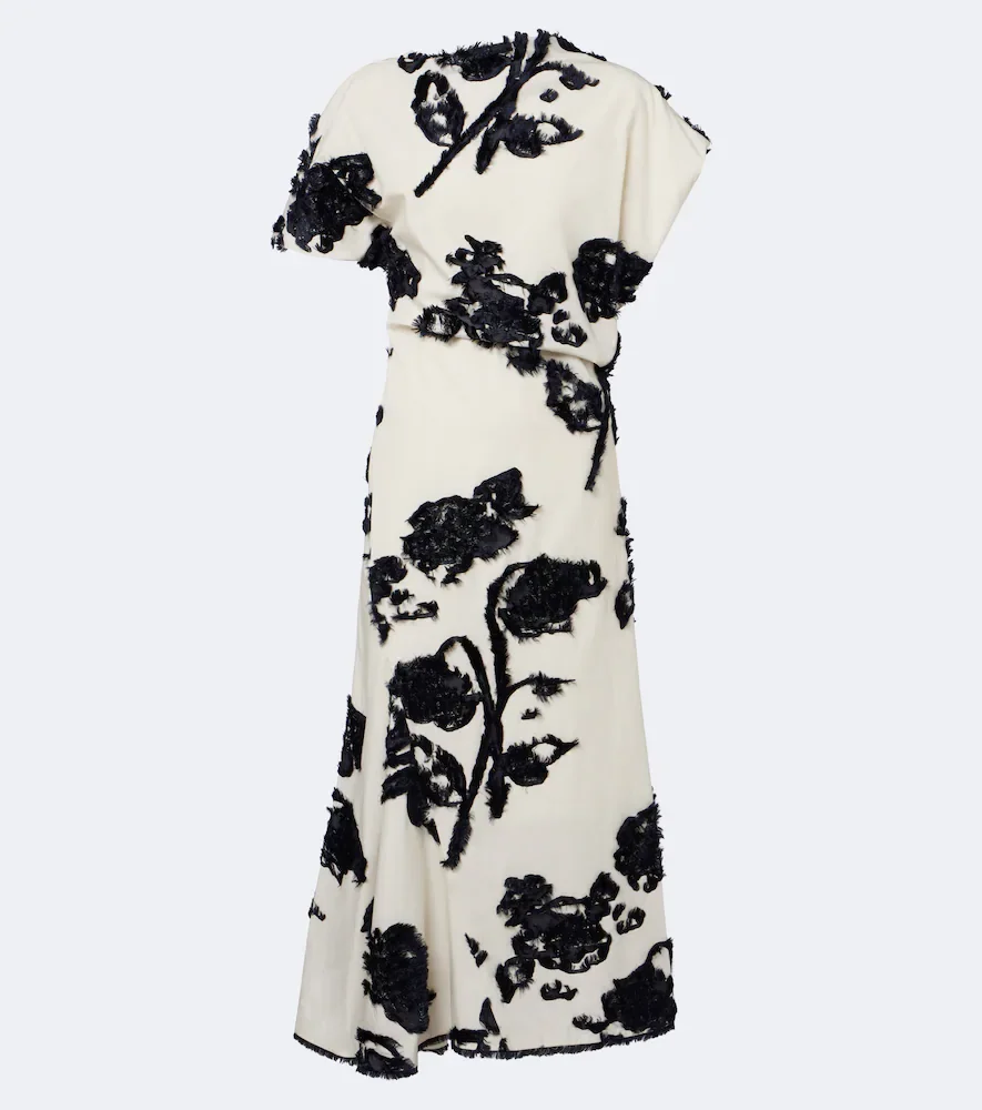 Fil coupé poplin midi dress