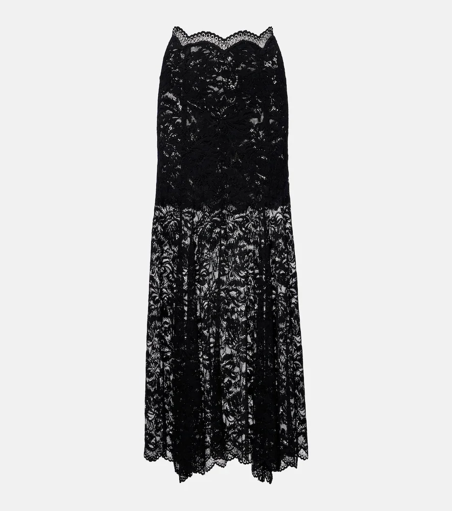 Floral lace maxi skirt