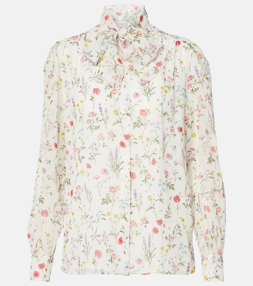 Floral silk blouse