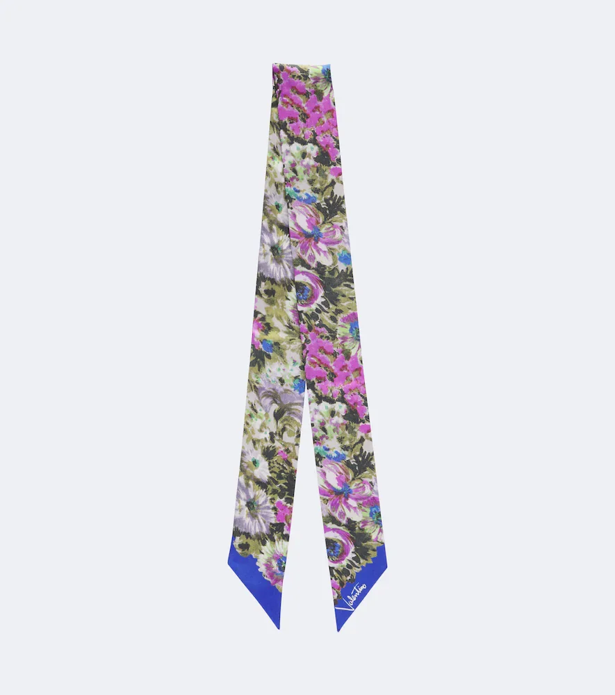Floral silk scarf