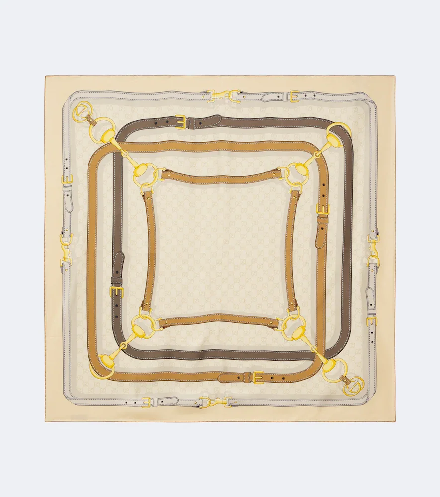 Foulard en soie à imprimé GG