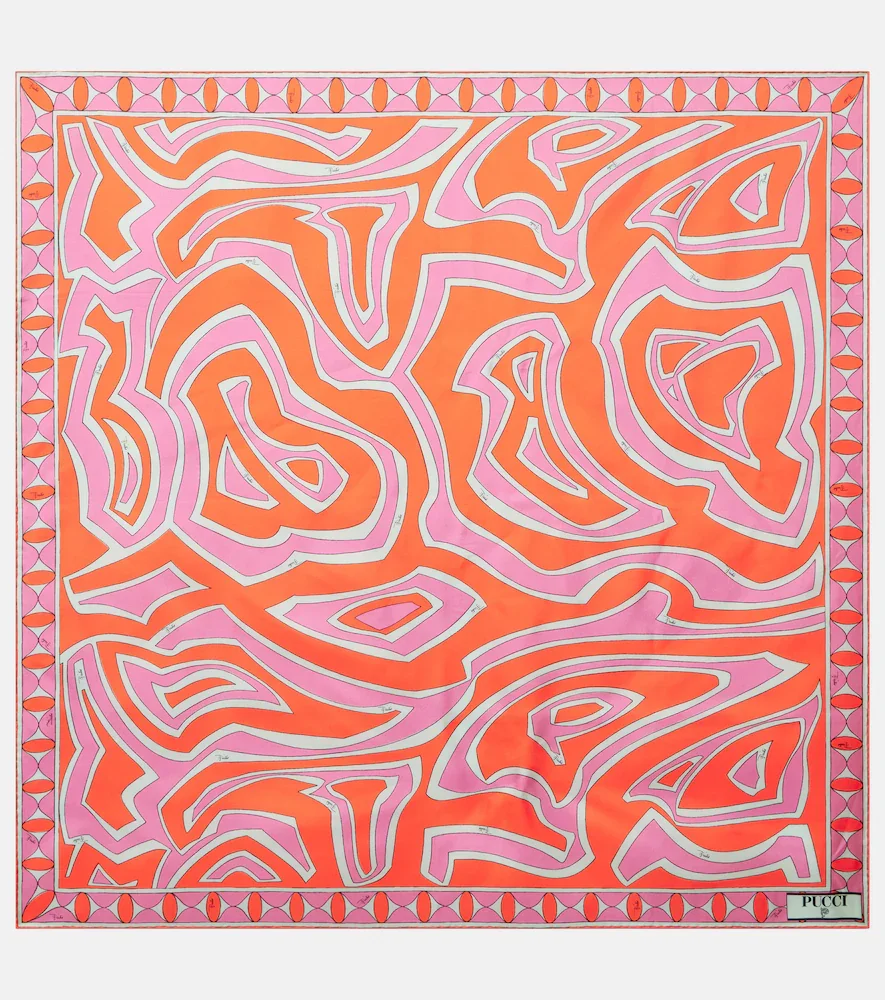 Foulard Labirinto en soie à imprimé