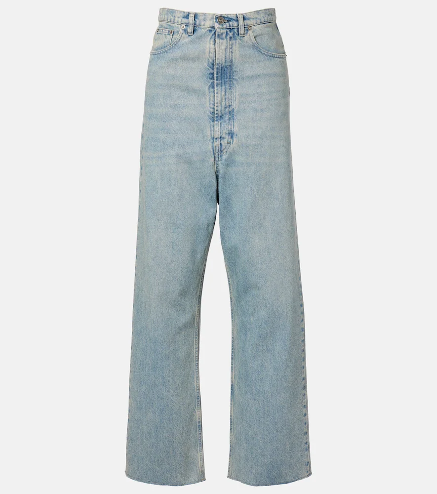 Frayed straight jeans