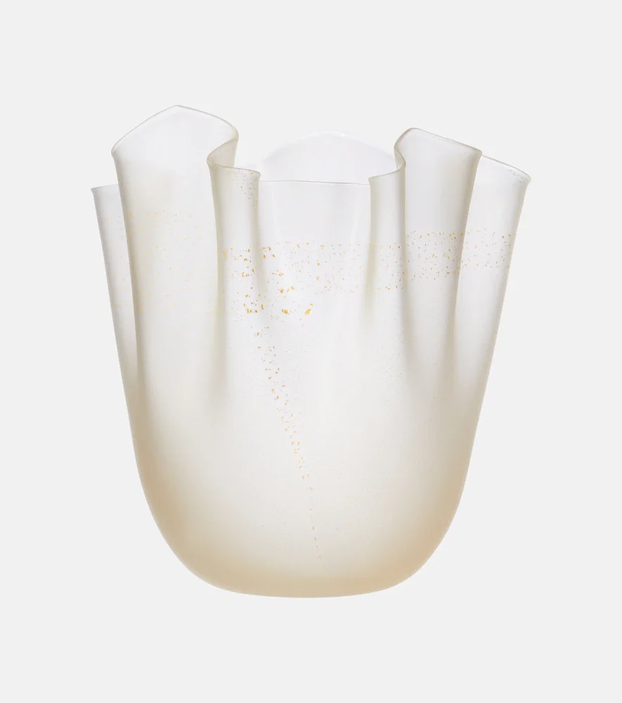 Frozen Murano glass vase by Fulvio Bianconi and Paolo Venini