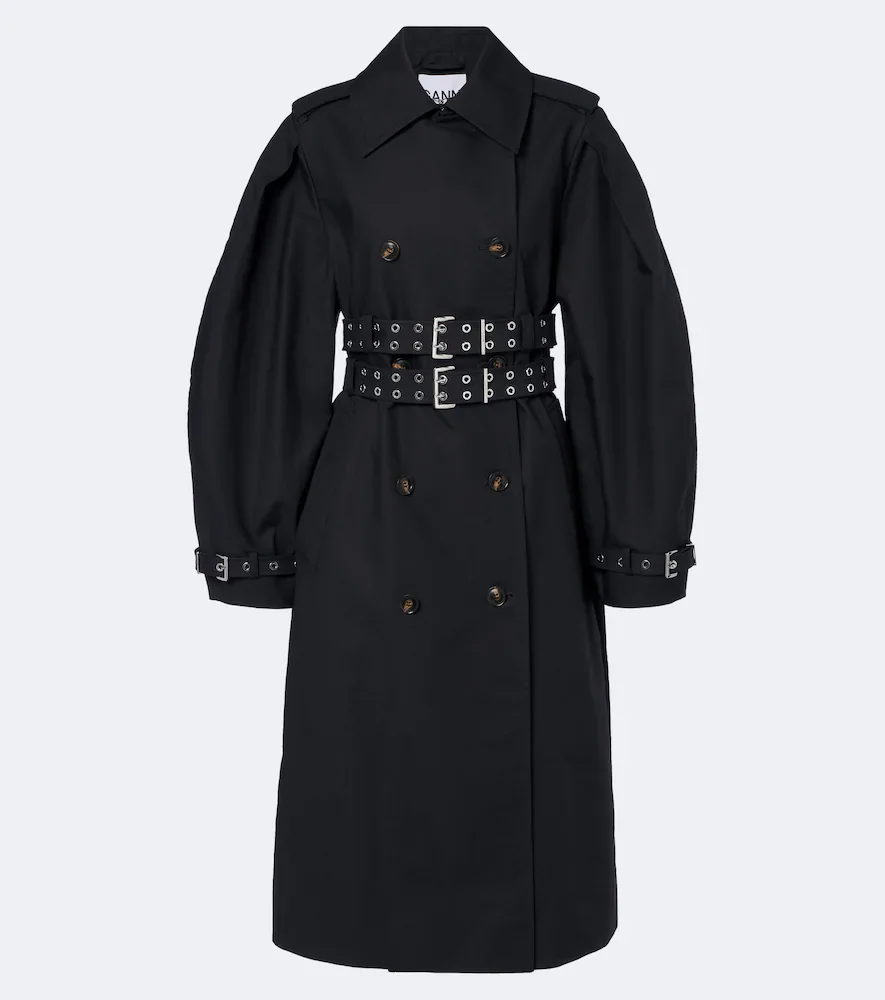 Gabardina de algodón con cinturón