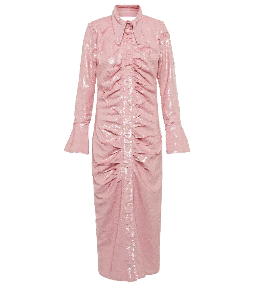 Ganni Sequined shirt dress