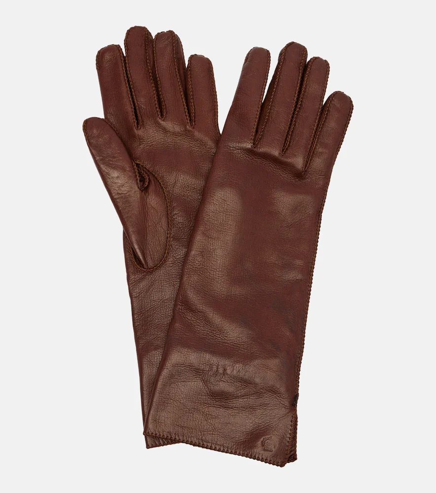 Gants en cachemire, soie et cuir